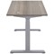 Jemini Sit-Stand Desk, Silver Leg, 1400mm, Grey Oak Top