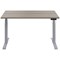 Jemini Sit-Stand Desk, Silver Leg, 1400mm, Grey Oak Top