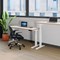 Jemini Sit-Stand Desk, Silver Leg, 1400mm, White Top