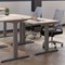 Jemini Sit-Stand Desk, White Leg, 1400mm, Grey Oak Top