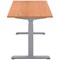 Jemini Sit-Stand Desk, Silver Leg, 1600mm, Beech Top