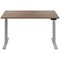 Jemini Sit-Stand Desk, Silver Leg, 1600mm, Walnut Top