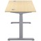 Jemini Sit-Stand Desk, Silver Leg, 1600mm, Maple Top