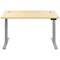 Jemini Sit-Stand Desk, Silver Leg, 1600mm, Maple Top