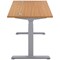 Jemini Sit-Stand Desk, Silver Leg, 1600mm, Oak Top