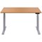 Jemini Sit-Stand Desk, Silver Leg, 1600mm, Oak Top