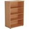 Jemini Medium Wooden Bookcase, 3 Shelves, 1200mm High, Beech