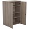 Jemini Medium Wooden Cupboard, 3 Shelves, 1200mm High, Grey Oak