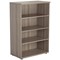 Jemini Medium Wooden Bookcase, 3 Shelves, 1200mm High, Grey Oak