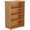 Jemini Medium Wooden Bookcase, 3 Shelves, 1200mm High, Oak