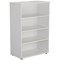 Jemini Medium Wooden Bookcase, 3 Shelves, 1200mm High, White