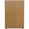 Jemini Tall Wooden Cupboard, 4 Shelves, 1600mm High, Oak