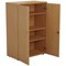 Jemini Tall Wooden Cupboard, 4 Shelves, 1600mm High, Oak