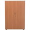 Jemini Two-Tone Tall Cupboard, 4 Shelves, 1600mm High, Beech and White