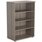 Jemini Tall Wooden Bookcase, 4 Shelves, 1600mm High, Grey Oak