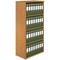 Jemini Tall Wooden Bookcase, 4 Shelves, 1600mm High, Oak