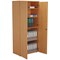 Jemini Tall Wooden Cupboard, 4 Shelves, 1800mm High, Beech