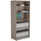 Jemini Tall Wooden Bookcase, 4 Shelves, 1800mm High, Grey Oak