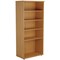 Jemini Tall Wooden Bookcase, 4 Shelves, 1800mm High, Oak