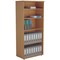 Jemini Tall Wooden Bookcase, 4 Shelves, 1800mm High, Oak