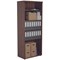 Jemini Extra Tall Wooden Bookcase, 4 Shelves, 2000mm High, Walnut