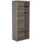 Jemini Extra Tall Wooden Bookcase, 4 Shelves, 2000mm High, Grey Oak