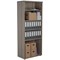 Jemini Extra Tall Wooden Bookcase, 4 Shelves, 2000mm High, Grey Oak