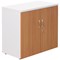 Jemini Two-Tone Desk High Cupboard, 1 Shelf, 730mm High, Beech and White