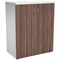 Jemini Two-Tone Desk High Cupboard, 1 Shelf, 730mm High, Walnut and White