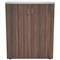 Jemini Two-Tone Desk High Cupboard, 1 Shelf, 730mm High, Walnut and White