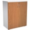 Jemini Two-Tone Desk High Cupboard, 1 Shelf, 730mm High, Oak and White