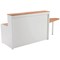 Jemini Two-Tone Reception Unit with Extension, 1400x800x740mm, Beech & White