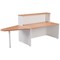 Jemini Two-Tone Reception Unit with Extension, 1400x800x740mm, Beech & White