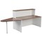 Jemini Two-Tone Reception Unit with Extension, 1400x800x740mm, Walnut & White