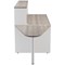 Jemini Two-Tone Reception Unit with Extension, 1400x800x740mm, Grey Oak & White