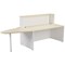 Jemini Two-Tone Reception Unit with Extension, 1400x800x740mm, Maple & White