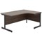 Jemini 1600mm Corner Desk, Right Hand, Black Single Upright Cantilever Legs, Walnut