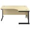 Jemini 1800mm Corner Desk, Right Hand, Black Single Upright Cantilever Legs, Maple