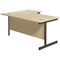 Jemini 1800mm Corner Desk, Right Hand, Black Single Upright Cantilever Legs, Maple