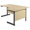 Jemini 1800mm Corner Desk, Right Hand, Black Single Upright Cantilever Legs, Maple