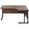 Jemini 1600mm Corner Desk, Right Hand, Black Double Upright Cantilever Legs, Walnut