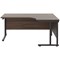 Jemini 1600mm Corner Desk, Right Hand, Black Double Upright Cantilever Legs, Walnut