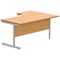 Polaris 1600mm Corner Desk, Left Hand, Silver Cantilever Legs, Beech