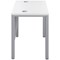 Jemini 1000mm Slim Rectangular Desk, Silver Goal Post Legs, White