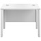 Jemini 1000mm Slim Rectangular Desk, White Goal Post Leg, White