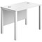 Jemini 1000mm Slim Rectangular Desk, White Goal Post Leg, White