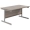 Jemini Rectangular Desk, 1200mm Wide, Silver Cantilever Legs, Grey Oak