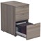 Jemini 1600mm Corner Desk, Left Hand, Silver Cantilever Legs, Grey Oak, With 600mm Desk High 3 Drawer Pedestal