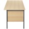 Serrion 1800mm Rectangular Desk with attached 3-Drawer Pedestals, Silver Straight Legs, Oak