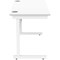 Polaris 1200mm Slim Rectangular Desk, White Cantilever Leg, White